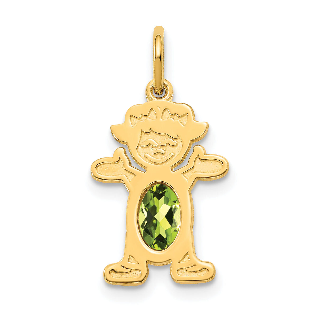 14K Girl 6x4 Oval Genuine Peridot-August-XCK24