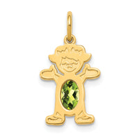 14K Girl 6x4 Oval Genuine Peridot-August-XCK24