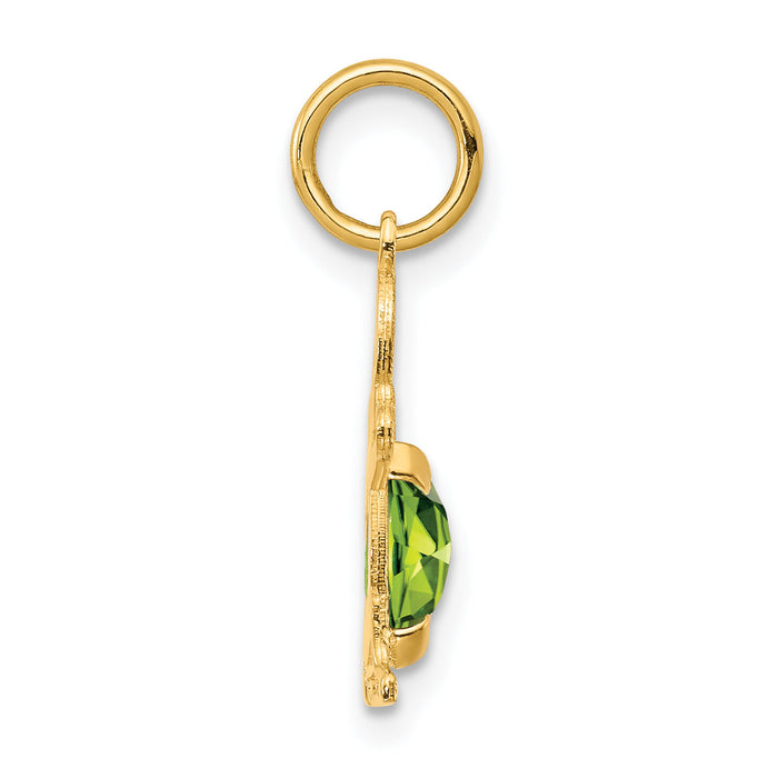 14K Boy 6x4 Oval Genuine Peridot-August-XCK25