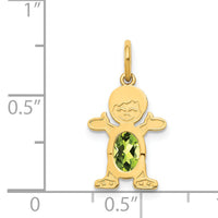 14K Boy 6x4 Oval Genuine Peridot-August-XCK25