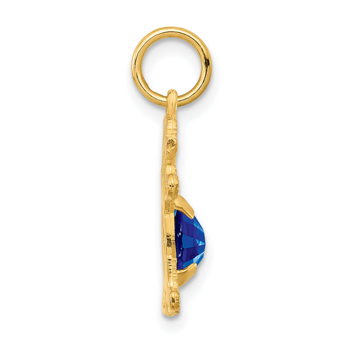 14K Girl 6x4 Oval Genuine Sapphire-September-XCK26
