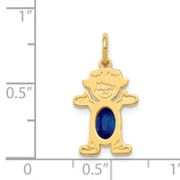 14K Girl 6x4 Oval Genuine Sapphire-September-XCK26