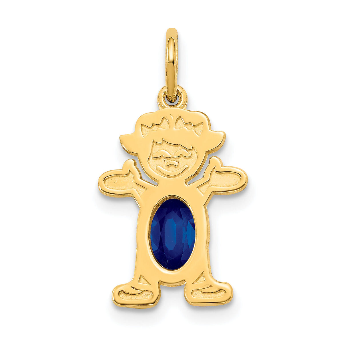 14K Girl 6x4 Oval Genuine Sapphire-September-XCK26