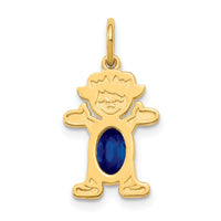 14K Girl 6x4 Oval Genuine Sapphire-September-XCK26