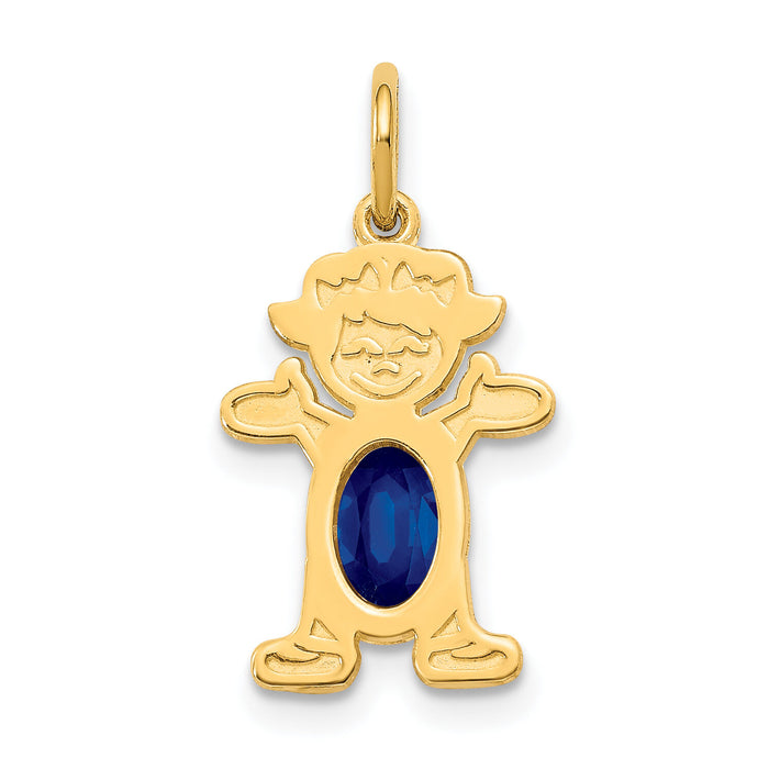 14K Girl 6x4 Oval Genuine Sapphire-September-XCK26
