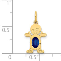 14K Boy 6x4 Oval Genuine Sapphire-September-XCK27