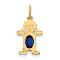 14K Boy 6x4 Oval Genuine Sapphire-September-XCK27