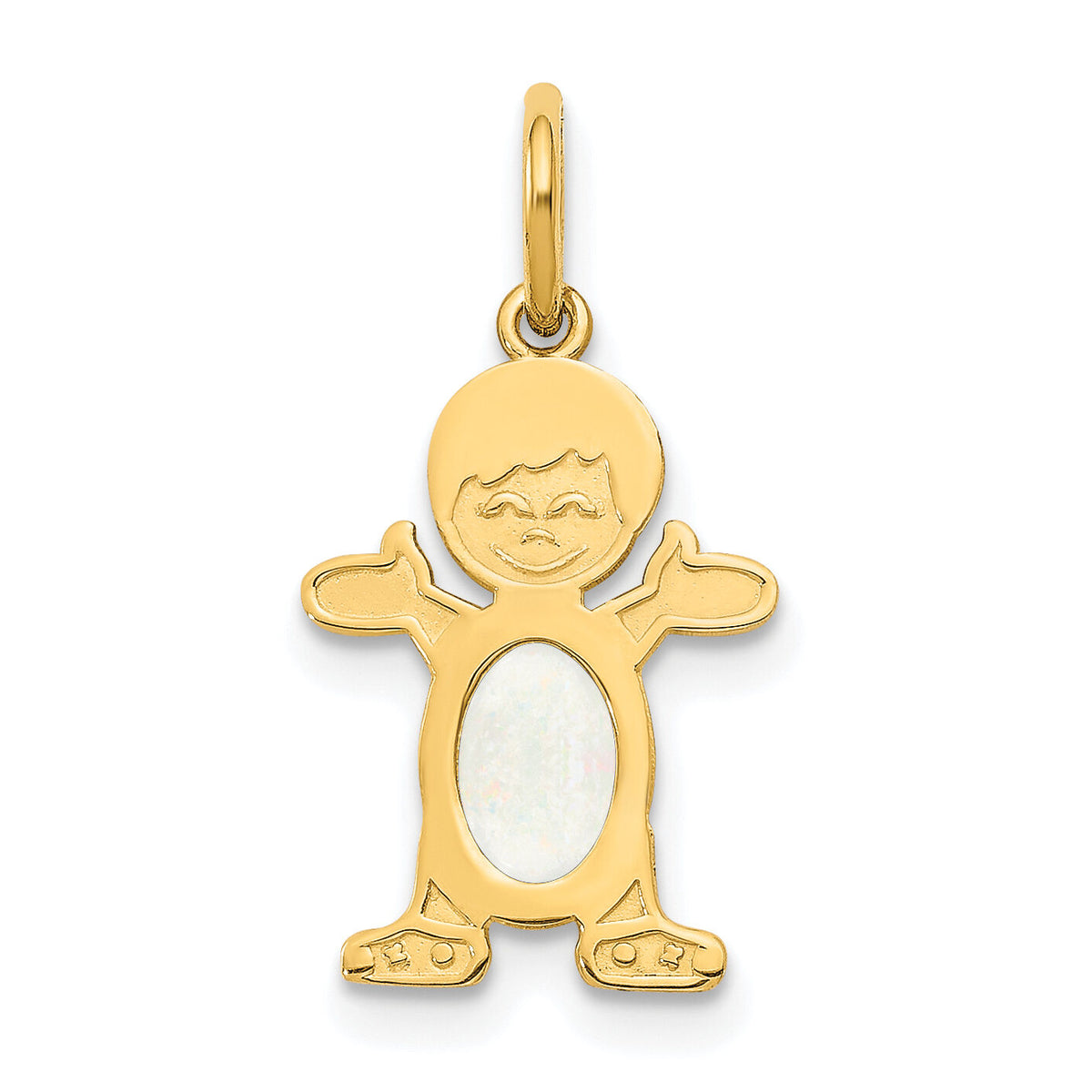 14K Boy 6x4 Oval Genuine Opal-October-XCK29
