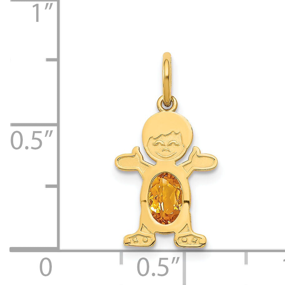 14K Boy 6x4 Oval Genuine Citrine-November-XCK31