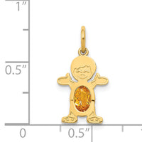 14K Boy 6x4 Oval Genuine Citrine-November-XCK31