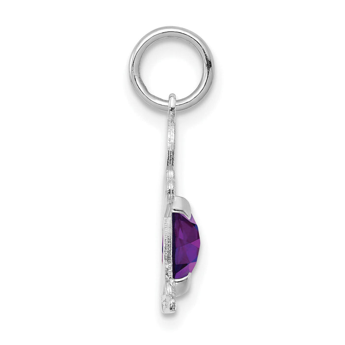 14K White Gold Boy 6x4 Oval Genuine Amethyst-February-XCK37
