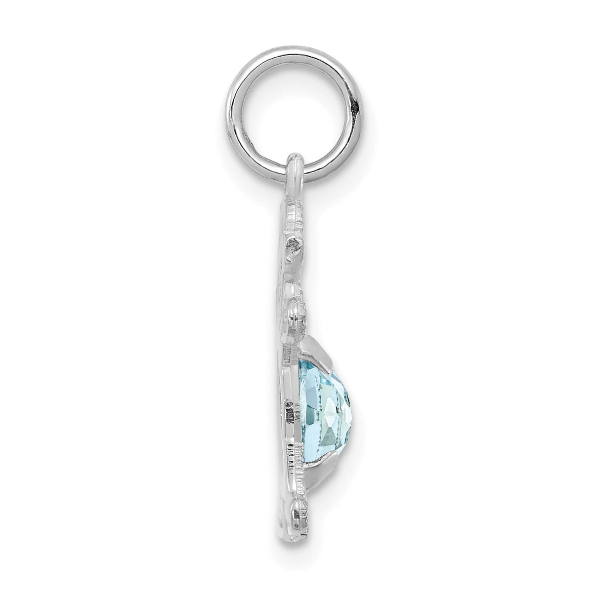 14K White Gold Girl 6x4 Oval Genuine Aquamarine-March-XCK38