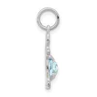 14K White Gold Girl 6x4 Oval Genuine Aquamarine-March-XCK38