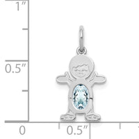 14K White Gold Boy 6x4 Oval Genuine Aquamarine-March-XCK39