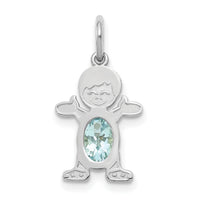 14K White Gold Boy 6x4 Oval Genuine Aquamarine-March-XCK39