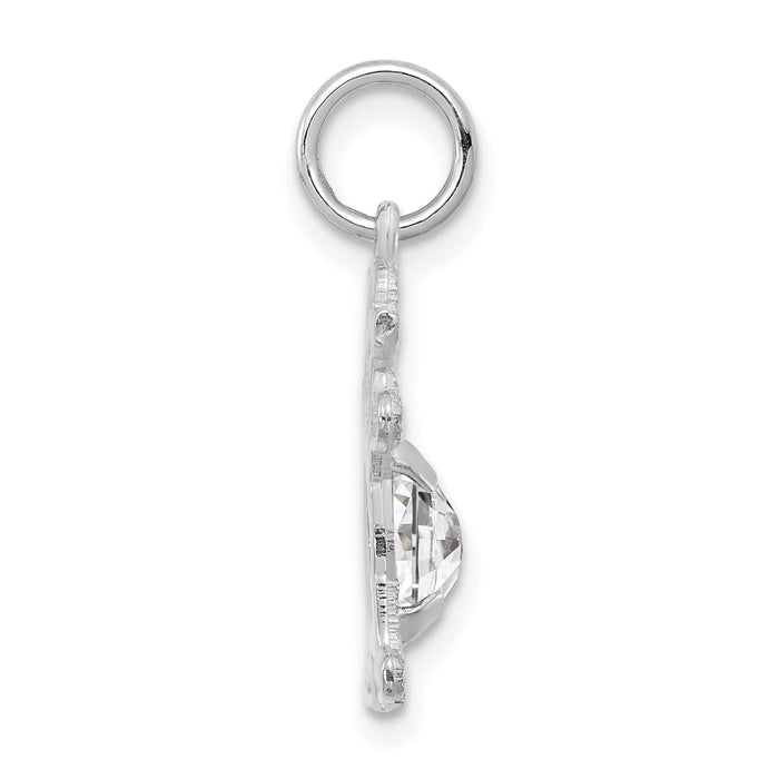 14K White Gold Girl 6x4 Oval Genuine White Topaz-April-XCK40