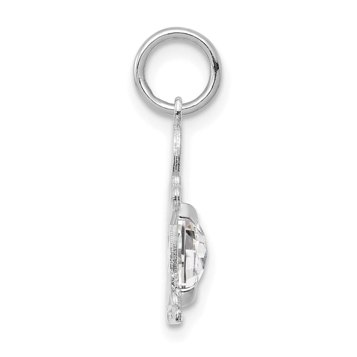 14K White Gold Boy 6x4 Oval Genuine White Topaz-April-XCK41
