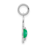 14K White Gold Boy 6x4 Oval Genuine Emerald-May-XCK43