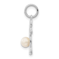 14K White Gold Girl 4mm FW Cultured Pearl-June-XCK44