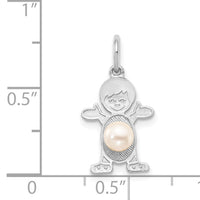 14K White Gold Boy 4mm FW Cultured Pearl-June-XCK45
