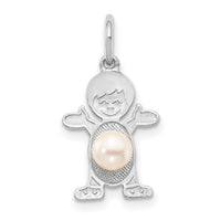 14K White Gold Boy 4mm FW Cultured Pearl-June-XCK45