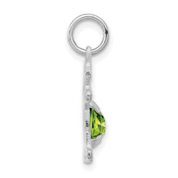 14K White Gold Girl 6x4 Oval Genuine Peridot-August-XCK48