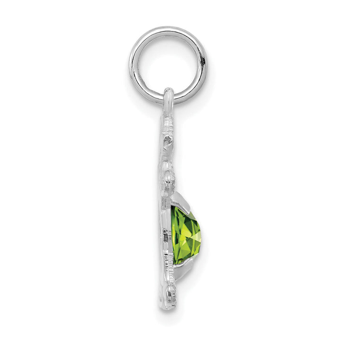 14K White Gold Girl 6x4 Oval Genuine Peridot-August-XCK48