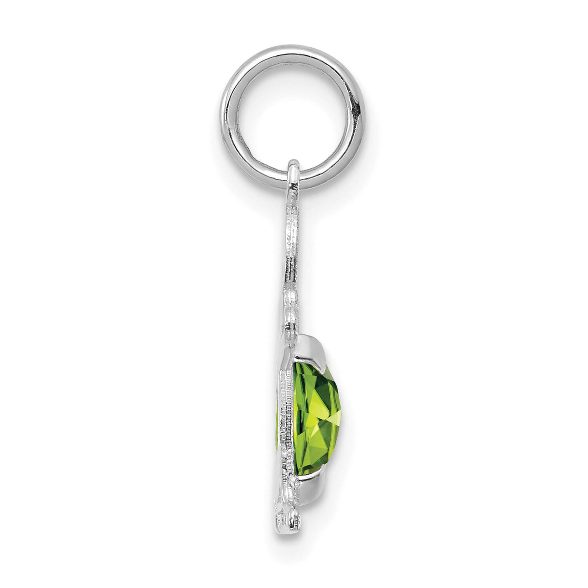 14K White Gold Boy 6x4 Oval Genuine Peridot-August-XCK49