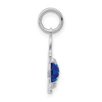14K White Gold Boy 6x4 Oval Genuine Sapphire-September-XCK51