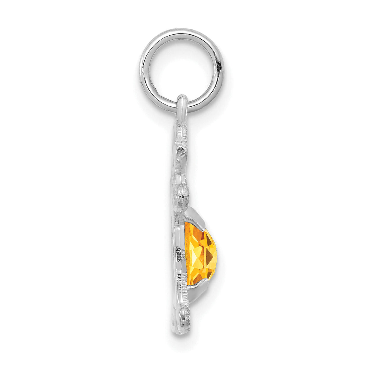 14K White Gold Girl 6x4 Oval Genuine Citrine-November-XCK54