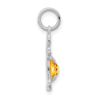 14K White Gold Girl 6x4 Oval Genuine Citrine-November-XCK54