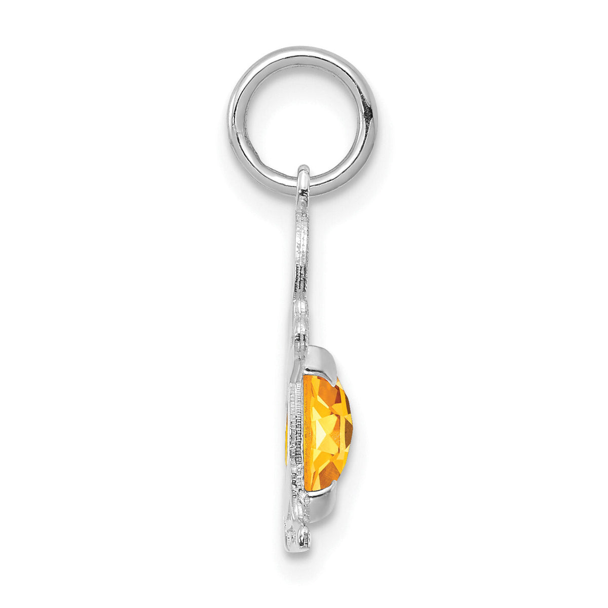 14K White Gold Boy 6x4 Oval Genuine Citrine-November-XCK55