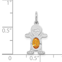 14K White Gold Boy 6x4 Oval Genuine Citrine-November-XCK55