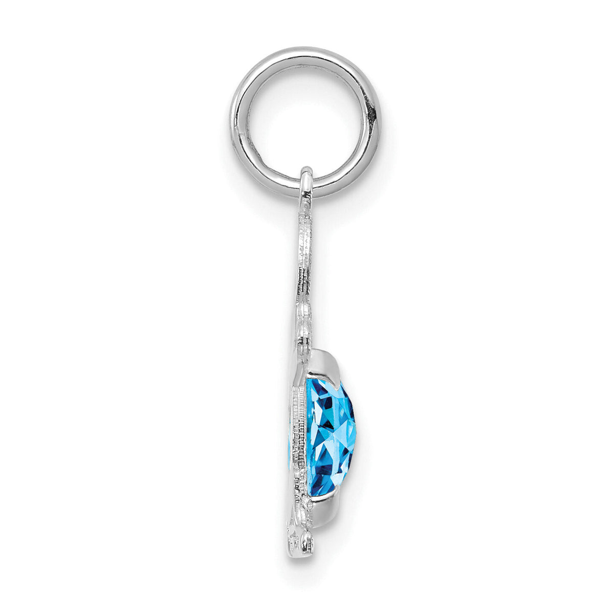14K White Gold Boy 6x4 Oval Genuine Blue Topaz-December-XCK57