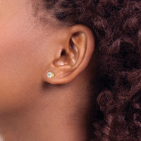 14k 5mm CZ stud earrings-XD10CZ