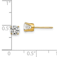 14k 5mm CZ stud earrings-XD10CZ