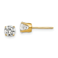 14k 5mm CZ stud earrings-XD10CZ