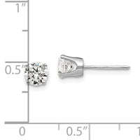 14k White Gold 5mm CZ stud earrings-XD10WCZ