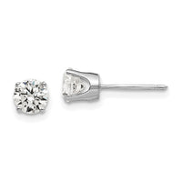 14k White Gold 5mm CZ stud earrings-XD10WCZ