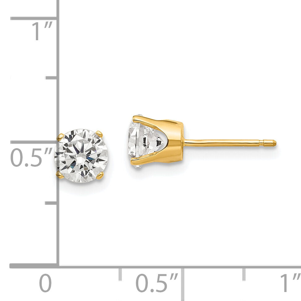 14k 5.5mm CZ stud earrings-XD11CZ