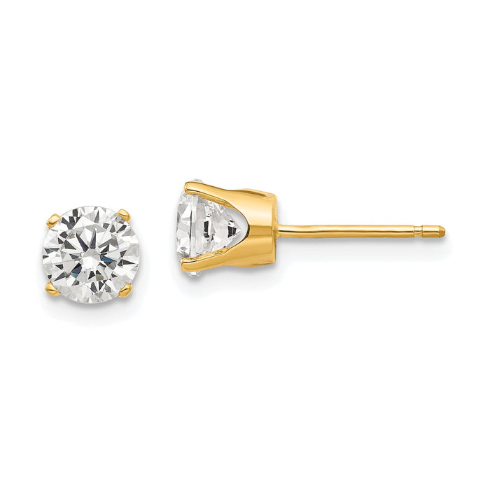 14k 5.5mm CZ stud earrings-XD11CZ