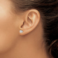 14k White Gold 5.5mm CZ stud earrings-XD11WCZ