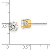 14k 5.75mm CZ stud earrings-XD12CZ