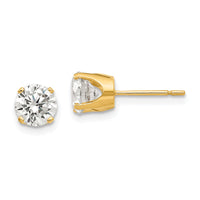 14k 5.75mm CZ stud earrings-XD12CZ