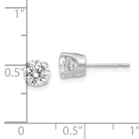14k White Gold 5.75mm CZ stud earrings-XD12WCZ