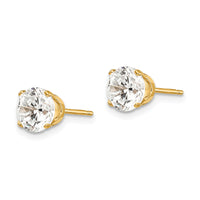 14k 6.5mm CZ stud earrings-XD13CZ