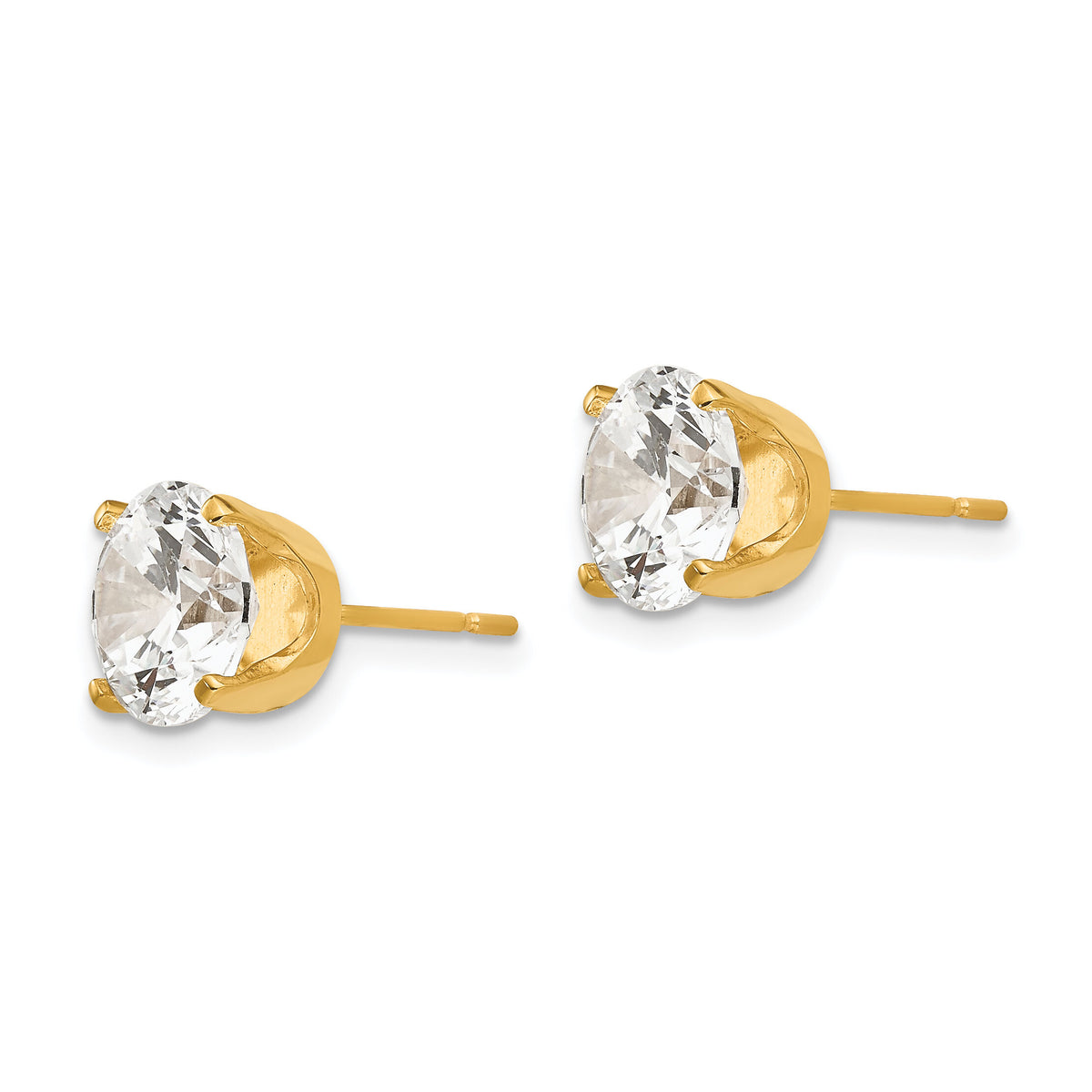 14k 8mm CZ stud earrings-XD14CZ