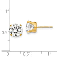 14k 8mm CZ stud earrings-XD14CZ