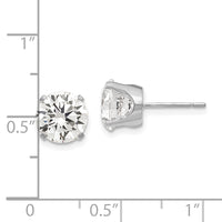 14k White Gold 8mm CZ stud earrings-XD14WCZ