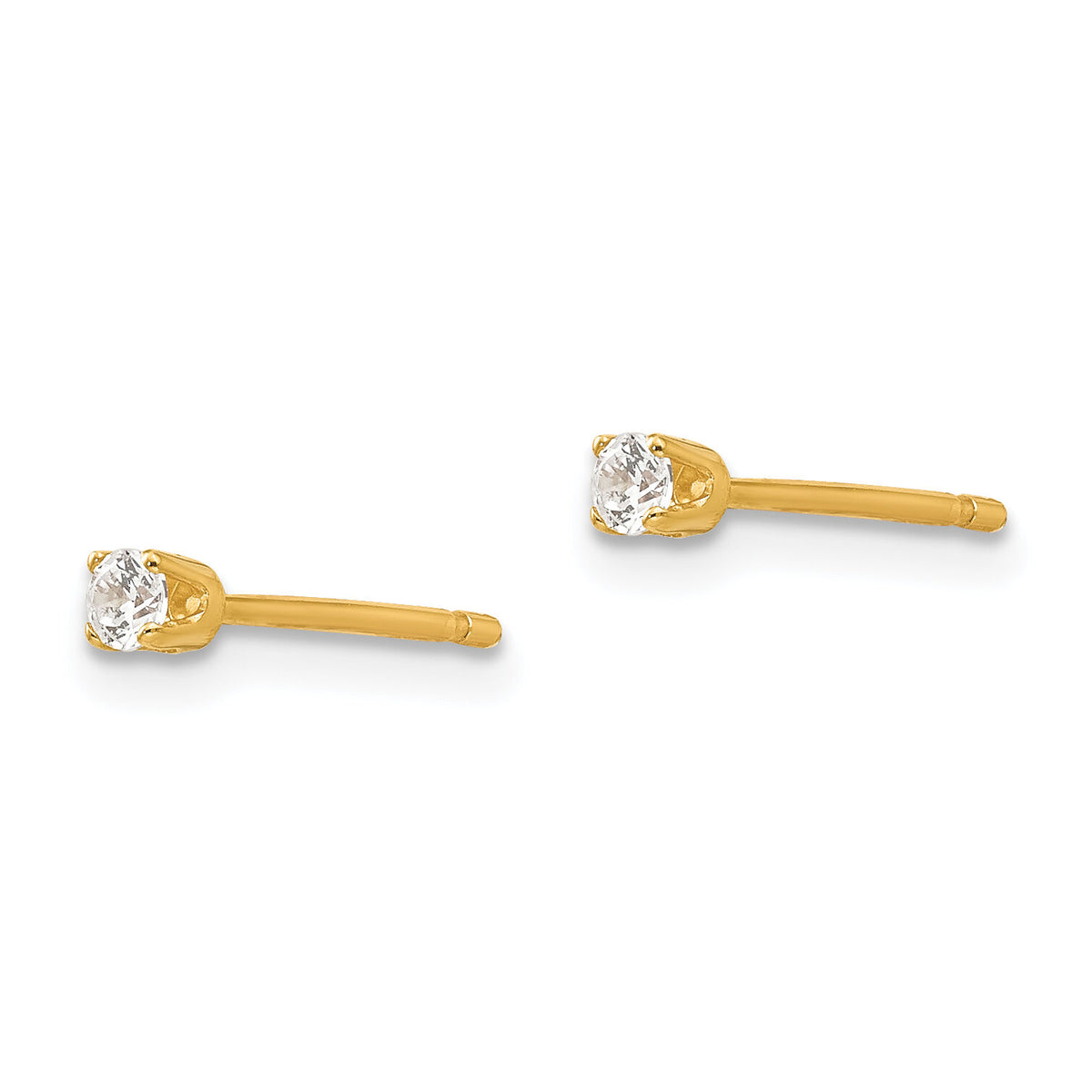 14k 2.25mm CZ stud earrings-XD1CZ
